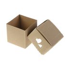 Коробка крафт из рифлёного картона с декором, 10 х 10 х 10 см - Фото 2