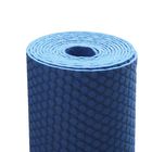 Коврик для йоги 183х61х0,2 см, резиновый, цвет синий - Фото 6