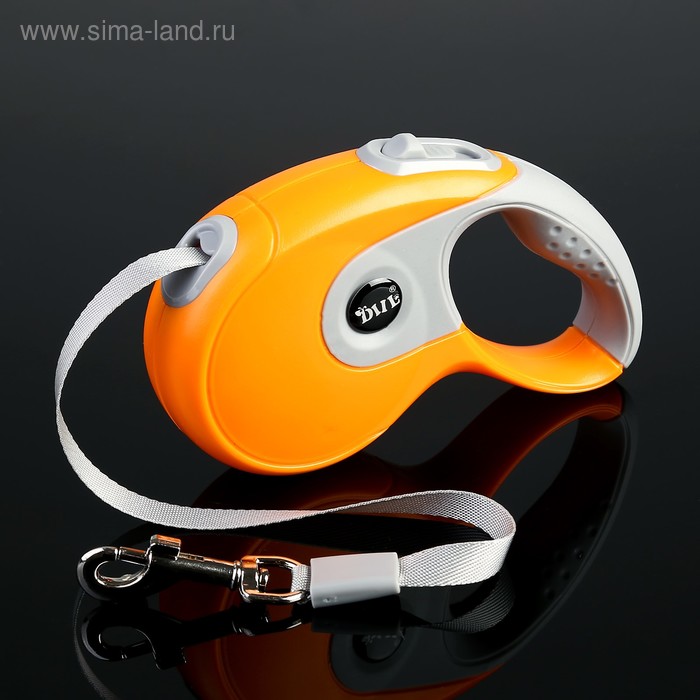 Рулетка DIIL, 3 м, до 10 кг, лента, прорезиненная ручка, оранжевая с серым - Фото 1