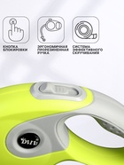 Рулетка DIIL, 3 м, до 10 кг, лента, прорезиненная ручка, зеленая с серым - Фото 2