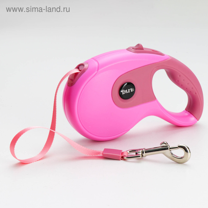 Рулетка DIIL, 5 м, до 40 кг, лента, прорезиненная ручка, розовая - Фото 1