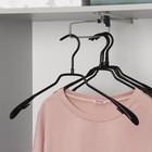 Плечики для одежды, размер 40-42, антискользящее покрытие, цвет чёрный - Фото 1