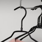 Плечики для одежды, размер 40-42, антискользящее покрытие, цвет чёрный - Фото 2