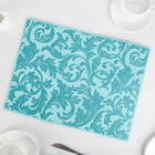 Коврик для сушки посуды Доляна «Флёр», 30×40 см, микрофибра, цвет голубой - Фото 1