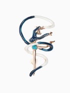 Брошь «Гимнастка», с лентой, синяя в золоте - Фото 1