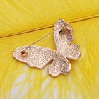 Брошь "Бабочка" рельеф, цвет сиреневый в золоте - Фото 2