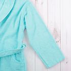 Халат женский шалька+кант, размер 44, цвет бирюзовый, махра - Фото 3
