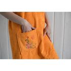 Набор для сауны женский с вышивкой (парео, чалма) цвет оранжевый - Фото 4
