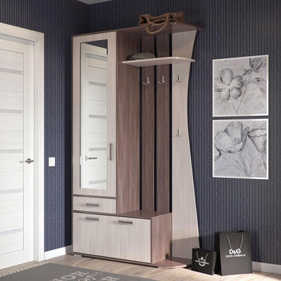 Прихожая «Мокко», 1200×375×2100 мм, цвет бодега тёмный/светлый