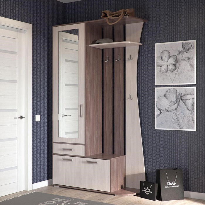 Прихожая «Мокко», 1200×375×2100 мм, цвет бодега тёмный/светлый - Фото 1