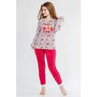 Комплект женский (фуфайка, брюки) 8749 цвет розовый, р-р 48 - Фото 1