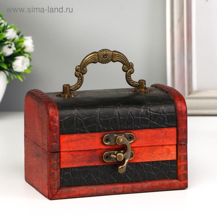 Шкатулка для украшений «Сундук с ручкой. Рептилия», дерево, 12×8×8 см - Фото 1