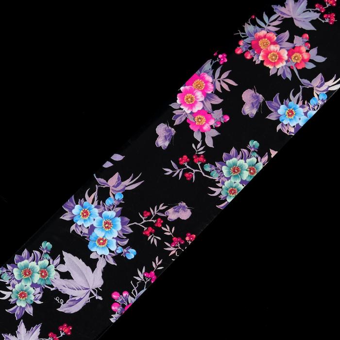 Переводная фольга для декора «Цветы», 4 × 50 см, в пластиковом футляре, разноцветная 15382