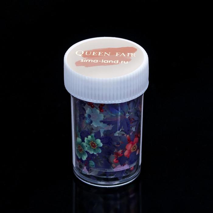 Переводная фольга для декора «Цветы», 4 × 50 см, в пластиковом футляре, разноцветная 15382