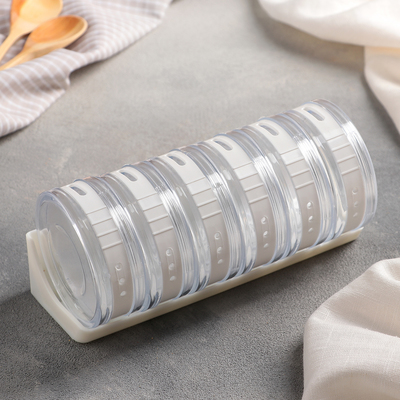 Ёмкости для специй «Цилиндр», набор 6 шт. на подставке, 19×8×9 см, пластик