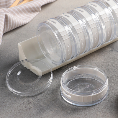 Баночки для специй «Цилиндр», набор 6 шт. на подставке, 19×8×9 см, пластик