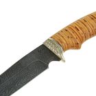 Нож нескладной "Легионер", дамасская сталь, рукоять-береста, литье - Фото 3