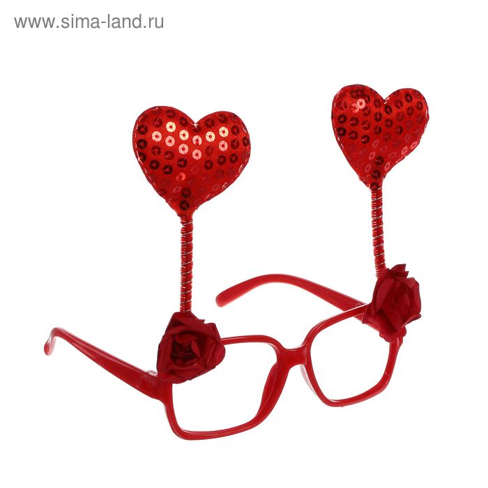 Карнавальные очки "Сердечки", цвета МИКС - Фото 1