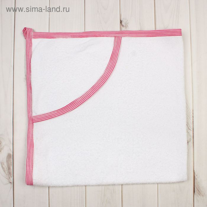 Полотенце-уголок, размер 80х80 см, цвет белый/розовый ЯВ108248 - Фото 1