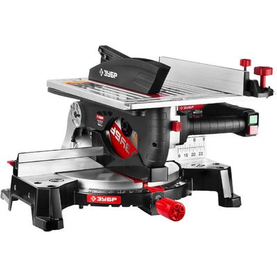 Пила торцовочная комбинированная «ЗУБР» ЗПТК-255-1800, d=250 мм, 4500 об/мин, 1800 Вт