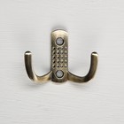 Крючок мебельный ТУНДРА TKD011, двухрожковый, бронза - Фото 3