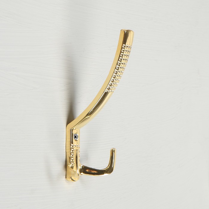 Крючок мебельный ТУНДРА TKT001, трёхрожковый, золото - Фото 1