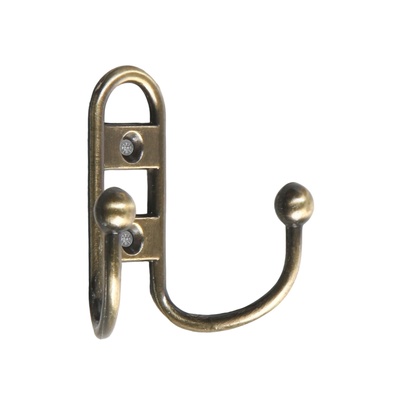 Крючок мебельный ТУНДРА TKd=017, двухрожковый, бронза