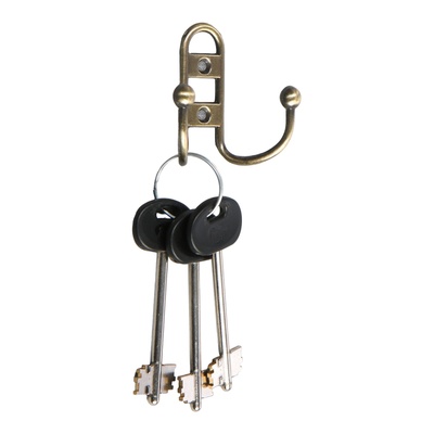 Крючок мебельный ТУНДРА TKd=017, двухрожковый, бронза