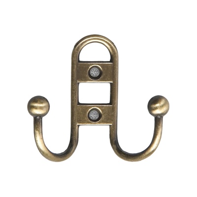 Крючок мебельный ТУНДРА TKd=017, двухрожковый, бронза