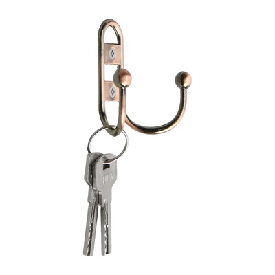 Крючок мебельный ТУНДРА TKd=017, двухрожковый, медь