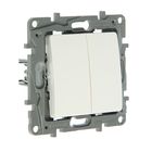 Выключатель Legrand Etika 672202, 2 клавиши, 10 А, скрытый монтаж, белый - Фото 1