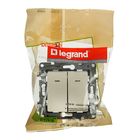 Выключатель Legrand Etika 672304, 10 А, 2 клавиши, скрытый, с подсветкой, слоновая кость - Фото 3
