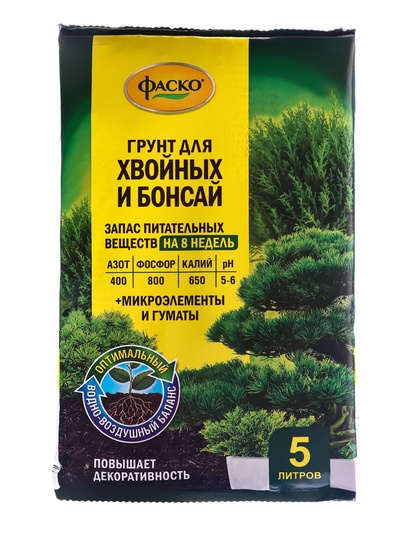 Почвогрунт для хвойных и бонсай «Цветочное счастье», 5 л, «Фаско»