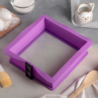 Форма силиконовая для выпечки со стеклянным дном 25,5х25,5х7,5 см "Квадрат", цвета МИКС - Фото 1