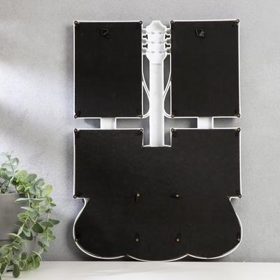 Фоторамка на 5 фото 10х10, 10х15 см "Гитара" белая 30х42х2,5 см