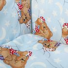 Комплект в кроватку "Спящие мишки" (5 предметов), цвет голубой 515/1 - Фото 3