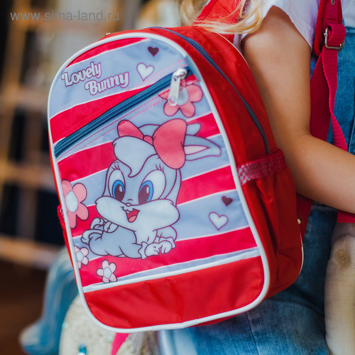 Рюкзак детский, отдел на молнии, 3 наружных кармана, цвет красный - Фото 1