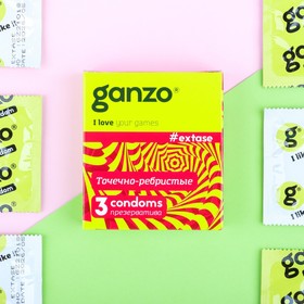 Презервативы «Ganzo» Extase, ребристые, 3 шт.