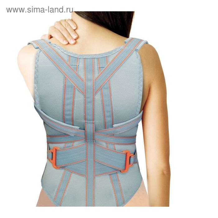 Корректор осанки НТ-КР-22, 2 ребра, размер XL, цвет серый - Фото 1