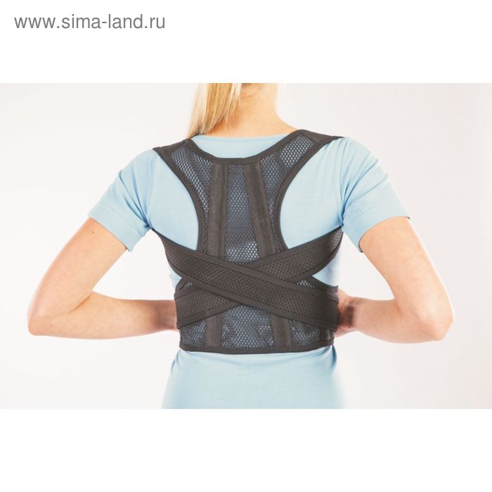 Корректор осанки НТ-КР-019, 2 ребра, размер XL, цвет чёрный - Фото 1