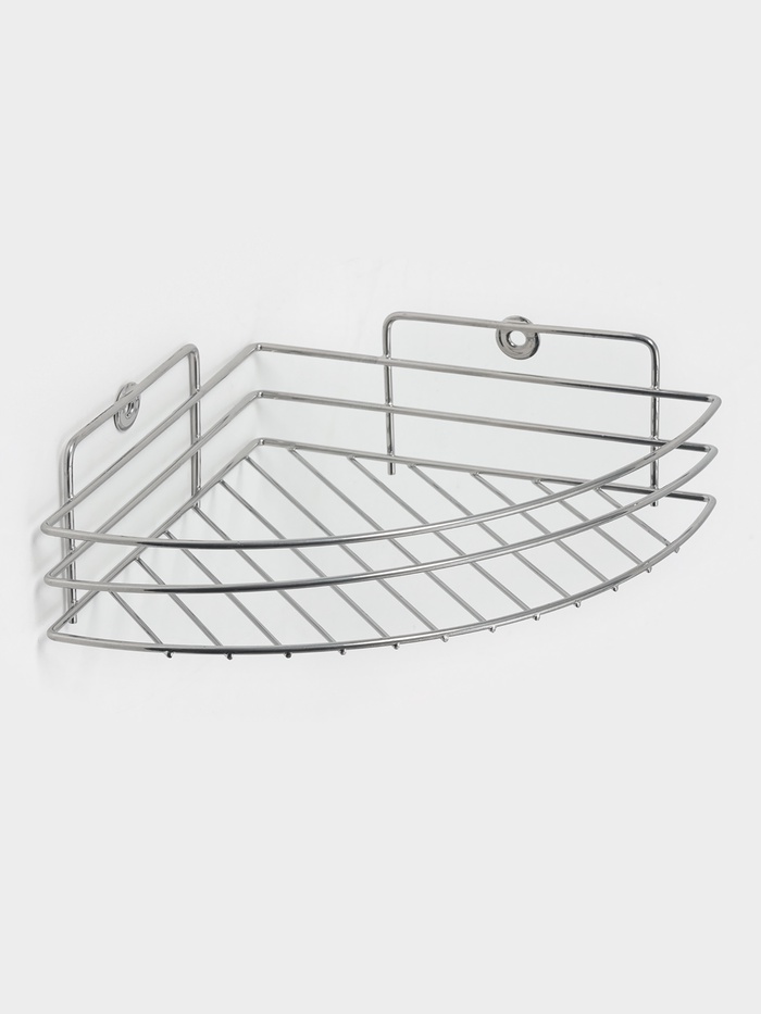 Полка угловая, 1 ярус, 20×20×7 см, хром - Фото 1