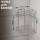 Полка угловая 2-х ярусная, 20×20×29 см, хром - Фото 2