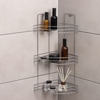 Полка угловая 3-х ярусная, 20×20×54 см, хром - Фото 3