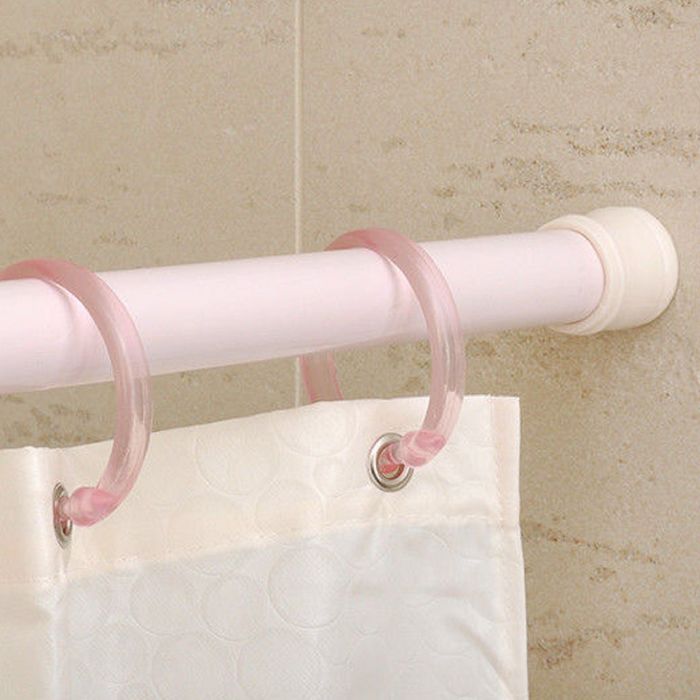 Карниз для шторы в ванную 140-260 см, d=22/25 мм, цвет розовый - фото 1881806661