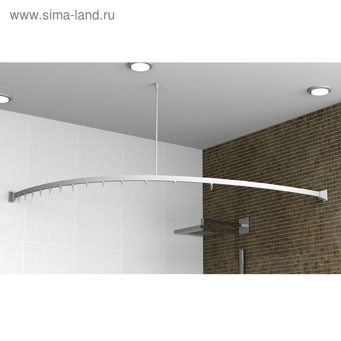Карниз для шторы в ванную, гибкий, 100 х 3 см, цвет белый - Фото 1