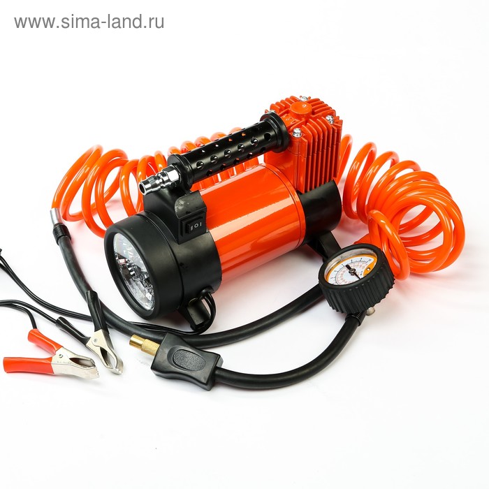 Компрессор автомобильный "Агрессор" AGR-50L, металлический, 12V, 280W, производительность 50 л/мин, переходники для накачки лодок, LED фонарь, сумка - Фото 1