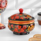 Сахарница дерево хохлома «Ягодка», 11×12 см, МИКС - Фото 1