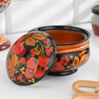 Сахарница дерево хохлома «Ягодка», 11×12 см, МИКС - Фото 3