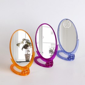 Зеркало настольное - подвесное, зеркальная поверхность 8,5 × 12,5 см, цвет МИКС