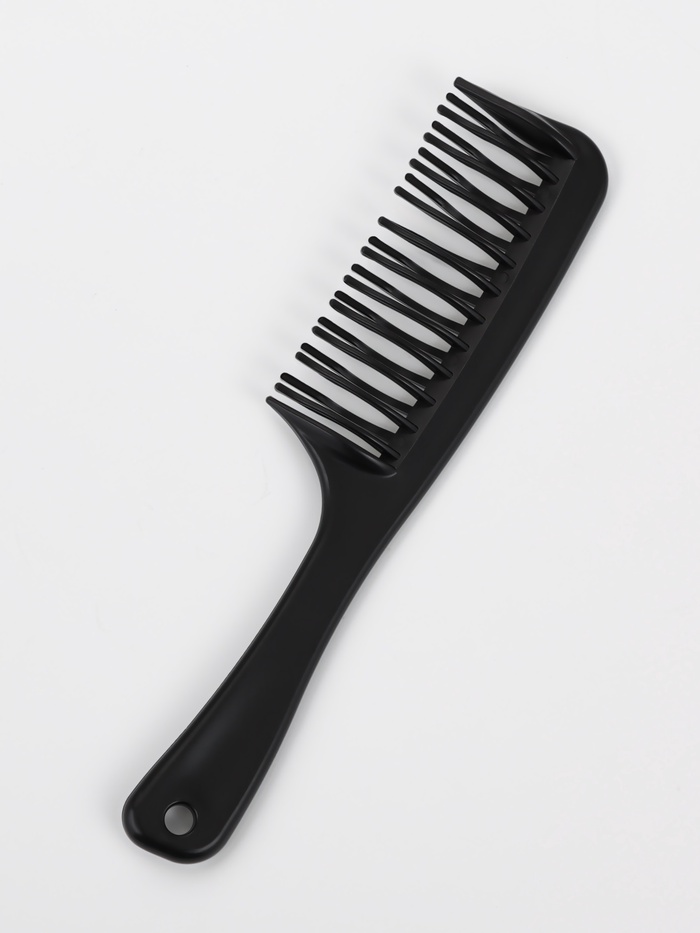 Расчёска двухрядная, 21×4.5 (±1) см, чёрная - Фото 1
